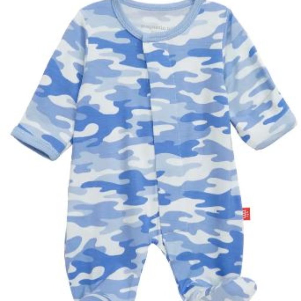 Magnetic Me Blue Camo Chic Footie 0-3 Months